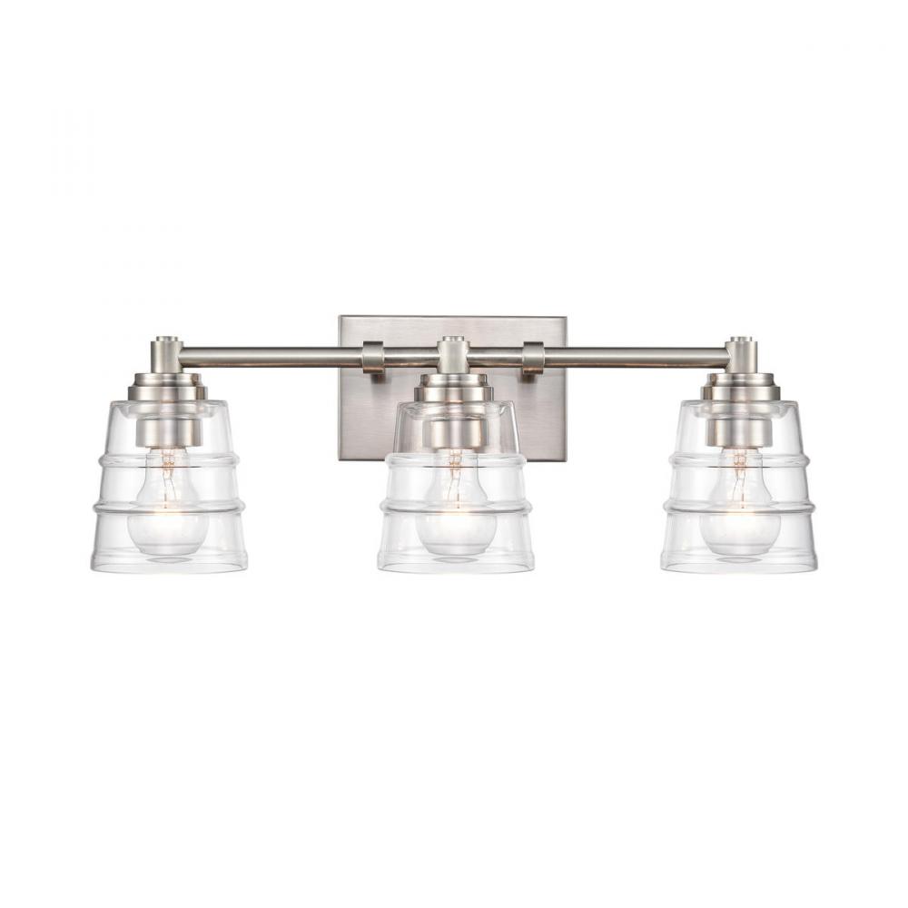 Pulsate 21.5'' Wide 3-Light Vanity Light - Satin Nickel