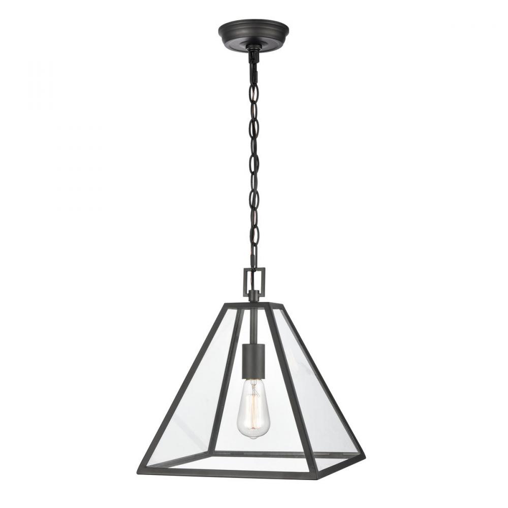 Tangent 12'' Wide 1-Light Pendant - Matte black