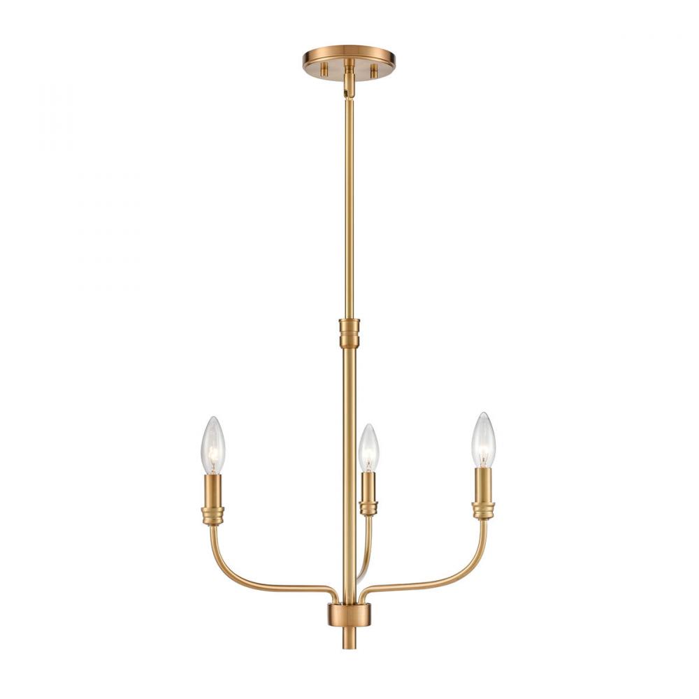 Newland 17'' Wide 3-Light Chandelier - Satin Brass